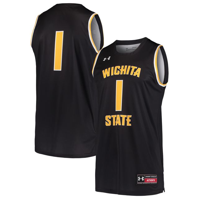 Maillot de basket-ball noir Under Armour #1 Wichita State Shockers pour homme