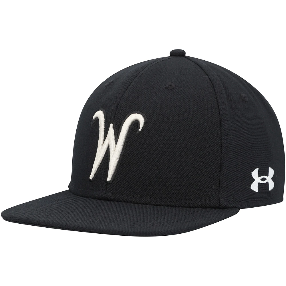 Casquette Under Armour pour homme Wichita State Shockers Baseball Flex Fit noire