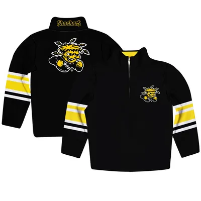 Wichita State Shockers Youth Team Logo Quarter-Zip Pullover Sweatshirt - Black