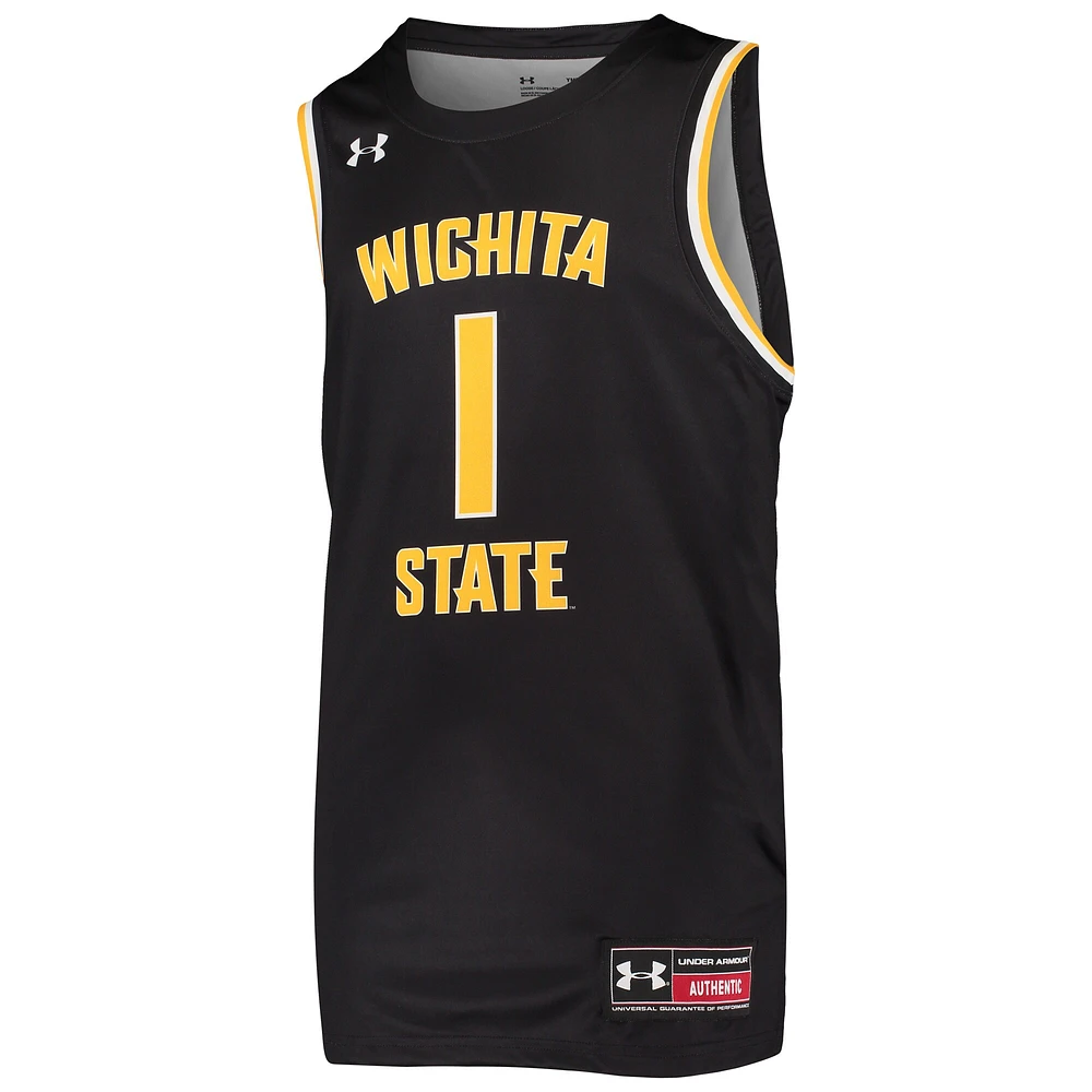 Under Armour #1 Noir Maillot de basketball Wichita State Shockers Réplique pour jeune