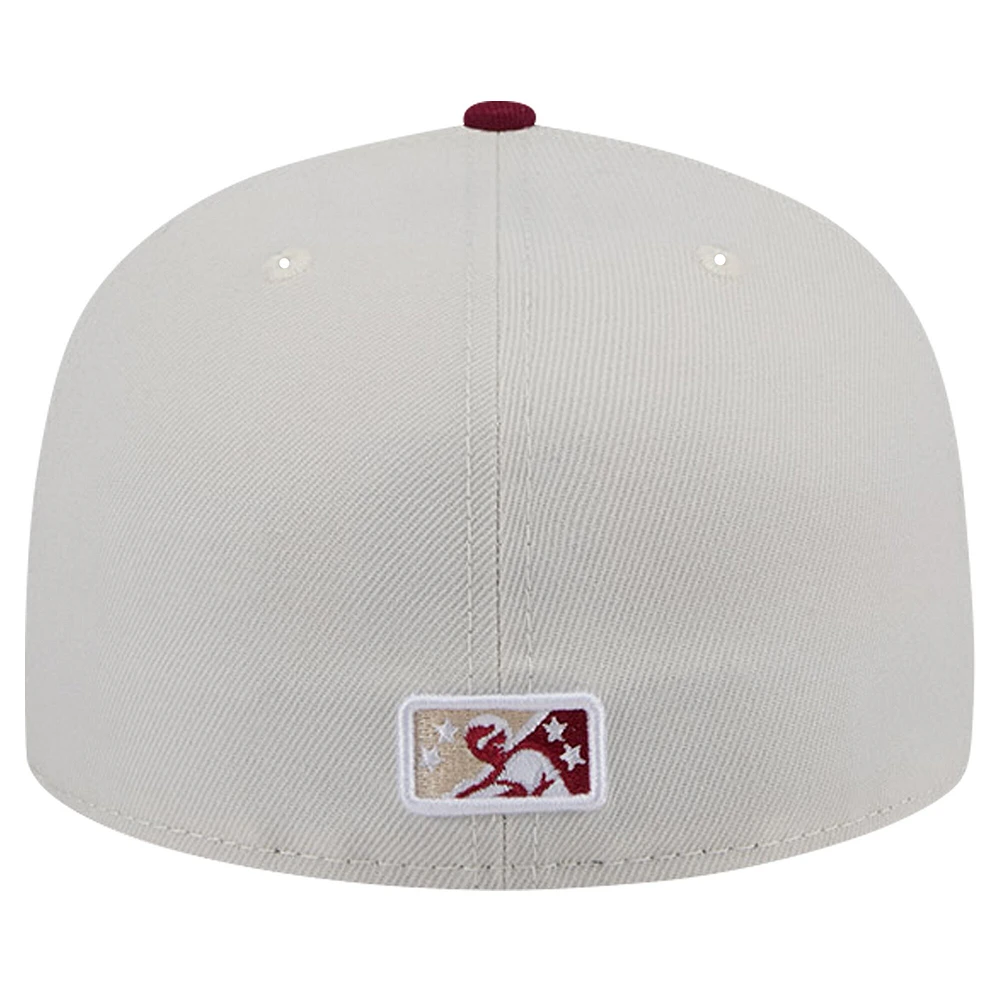 Men's New Era Gray Wichita Wind Surge Theme Night Chili Buns 59FIFTY Fitted Hat