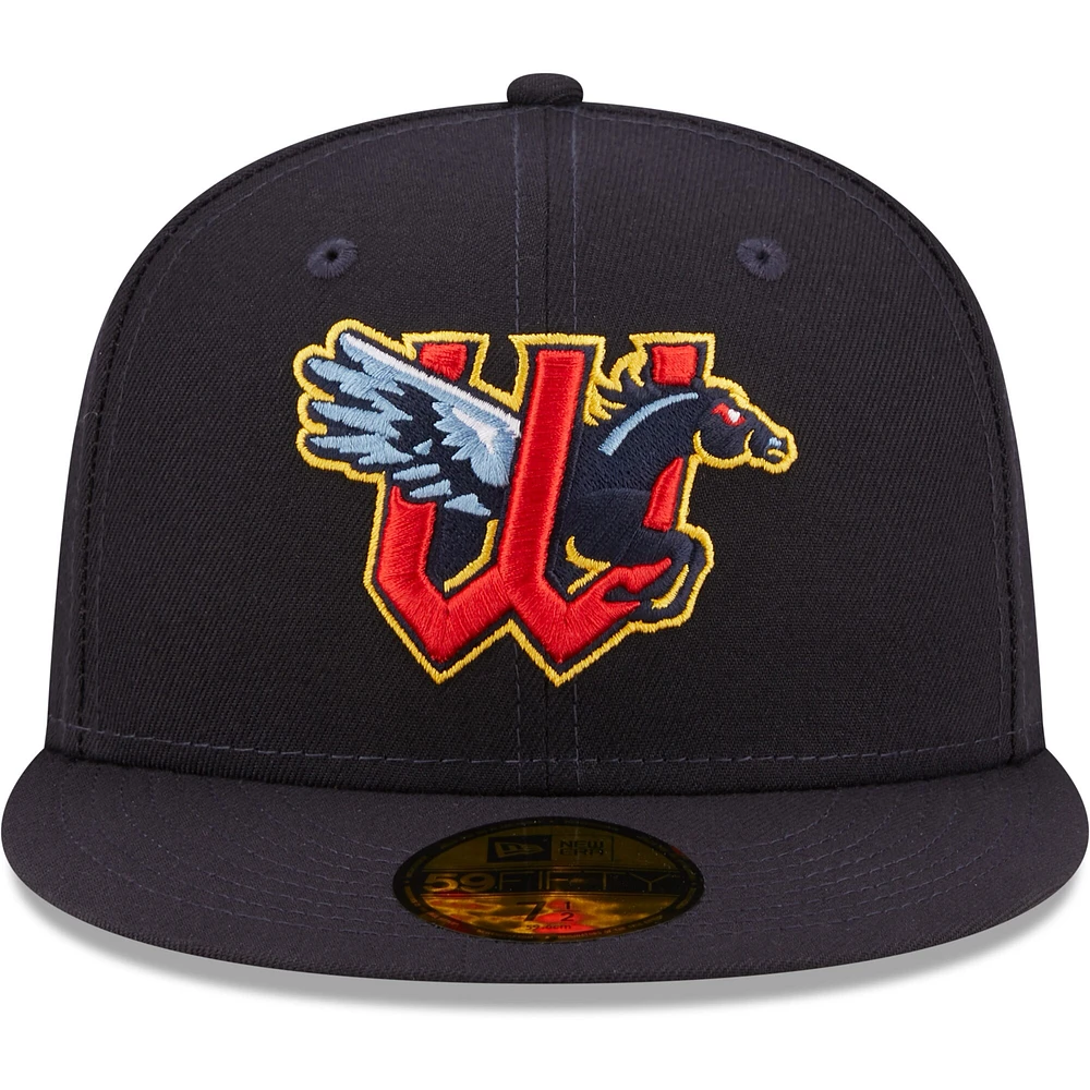 Men's New Era Navy Wichita Wind Surge Authentic Collection 59FIFTY Fitted Hat