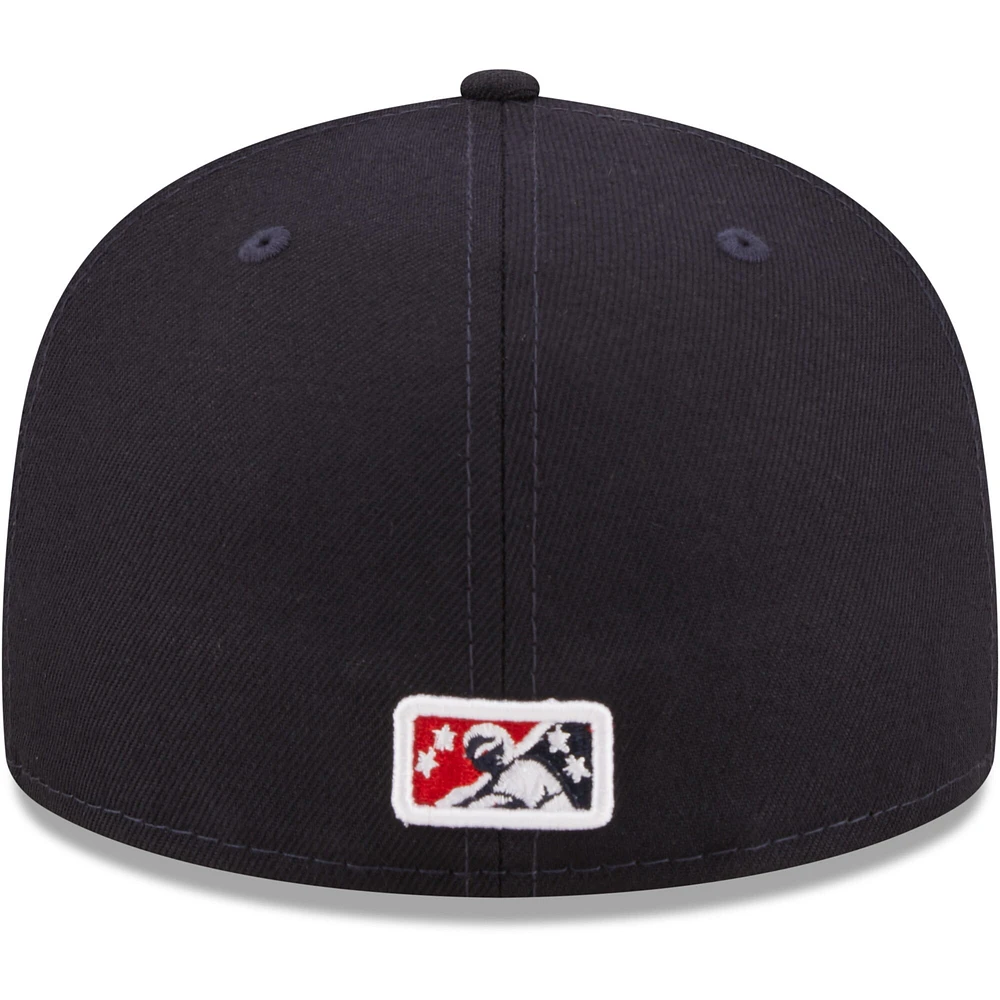 Men's New Era Navy Wichita Wind Surge Authentic Collection 59FIFTY Fitted Hat