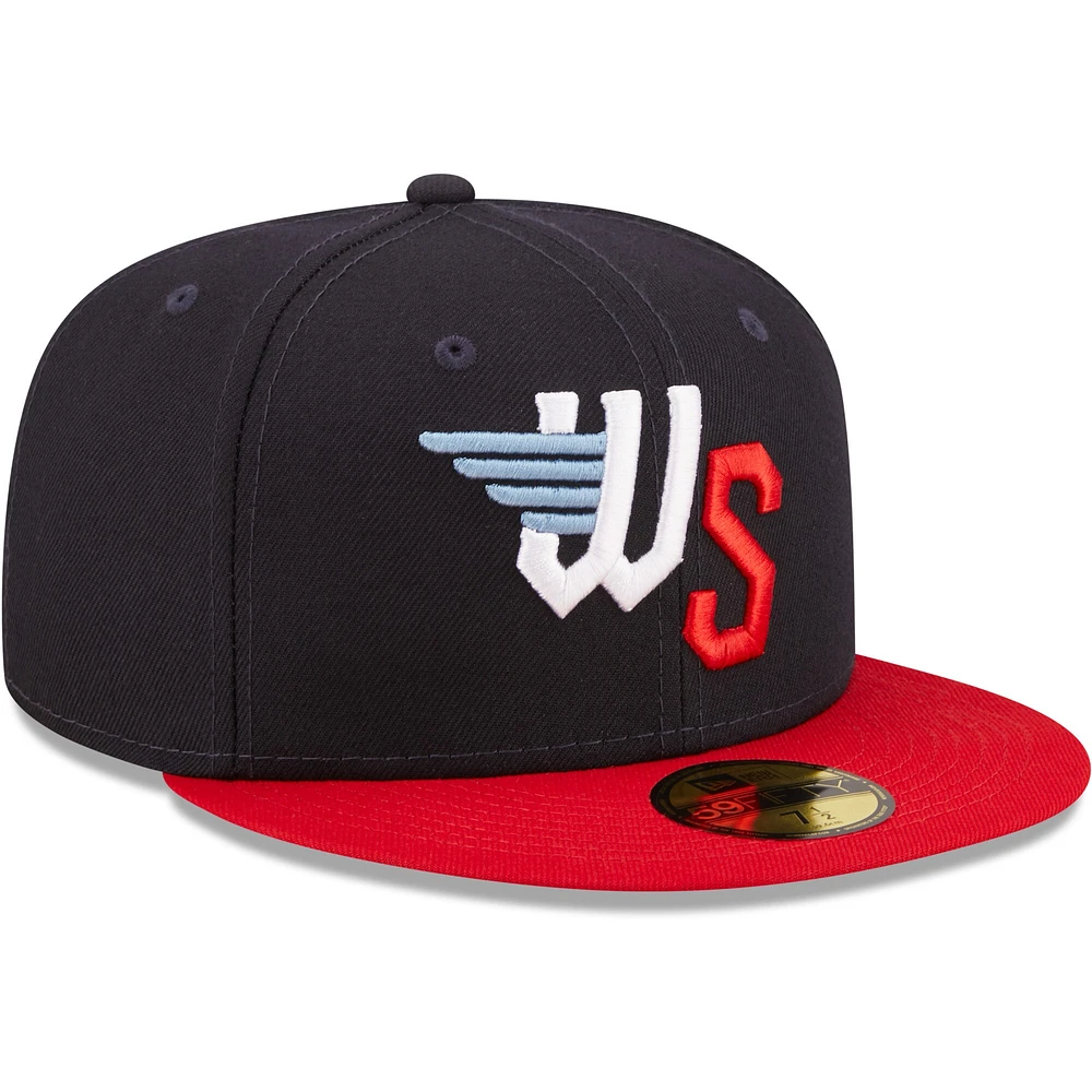 Casquette ajustée pour homme New Era bleu marine Wichita Wind Surge Authentic Collection Road 59FIFTY