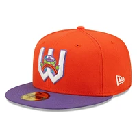 Casquette ajustée 59FIFTY pour homme New Era orange/violet Wichita Wind Surge Honey Butter Chicken Biscuit