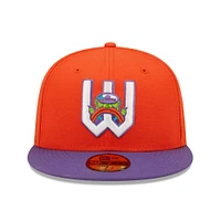 Casquette ajustée 59FIFTY pour homme New Era orange/violet Wichita Wind Surge Honey Butter Chicken Biscuit