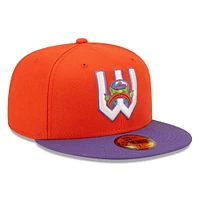 Casquette ajustée 59FIFTY pour homme New Era orange/violet Wichita Wind Surge Honey Butter Chicken Biscuit