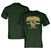 T-shirt unisexe bleu 84 vert William & Mary Tribe 2025, champion du tournoi de basketball féminin la CAA