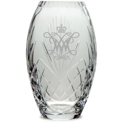 William & Mary Tribe 10'' Full Leaded Crystal Vase