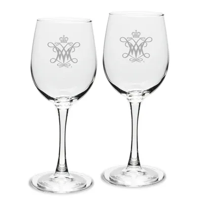 William & Mary Tribe 12oz. 2-Piece Traditional White Wine Glass Set