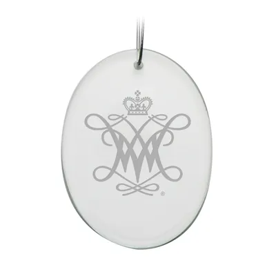 William & Mary Tribe 2.75'' x 3.75'' Glass Oval Ornament