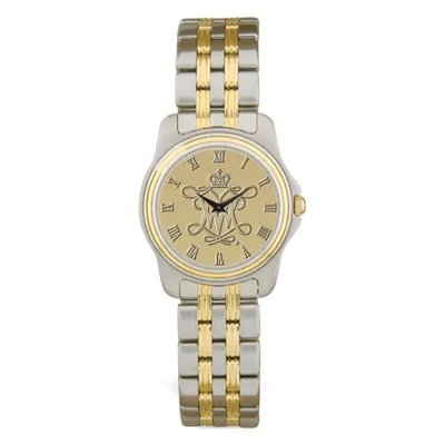 William & Mary Tribe Women's Two-Tone Medallion Wristwatch - Gold/Silver