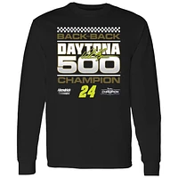 Men's Checkered Flag Sports Black William Byron 2025 Daytona 500 Champion Exclusive Long Sleeve T-Shirt
