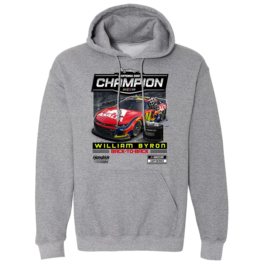 Men's Checkered Flag Sports  Heather Gray William Byron 2025 Daytona 500 Champion Pullover Hoodie