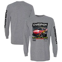 Men's Checkered Flag Sports Heather Gray William Byron 2025 Daytona 500 Champion Winner Long Sleeve T-Shirt