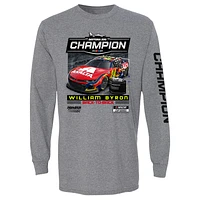 Men's Checkered Flag Sports Heather Gray William Byron 2025 Daytona 500 Champion Winner Long Sleeve T-Shirt