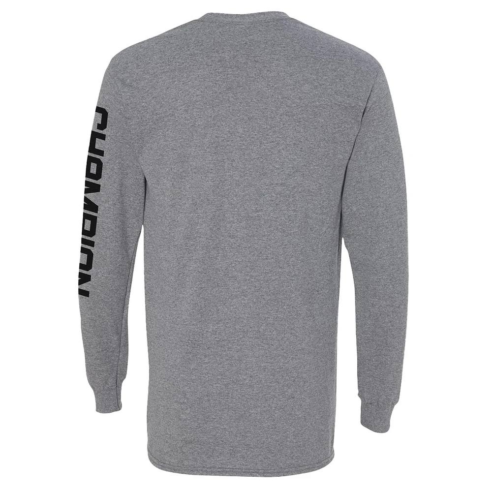 Men's Checkered Flag Sports Heather Gray William Byron 2025 Daytona 500 Champion Winner Long Sleeve T-Shirt