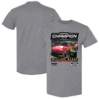 Men's Checkered Flag Sports  Heather Gray William Byron 2025 Daytona 500 Champion Winner T-Shirt