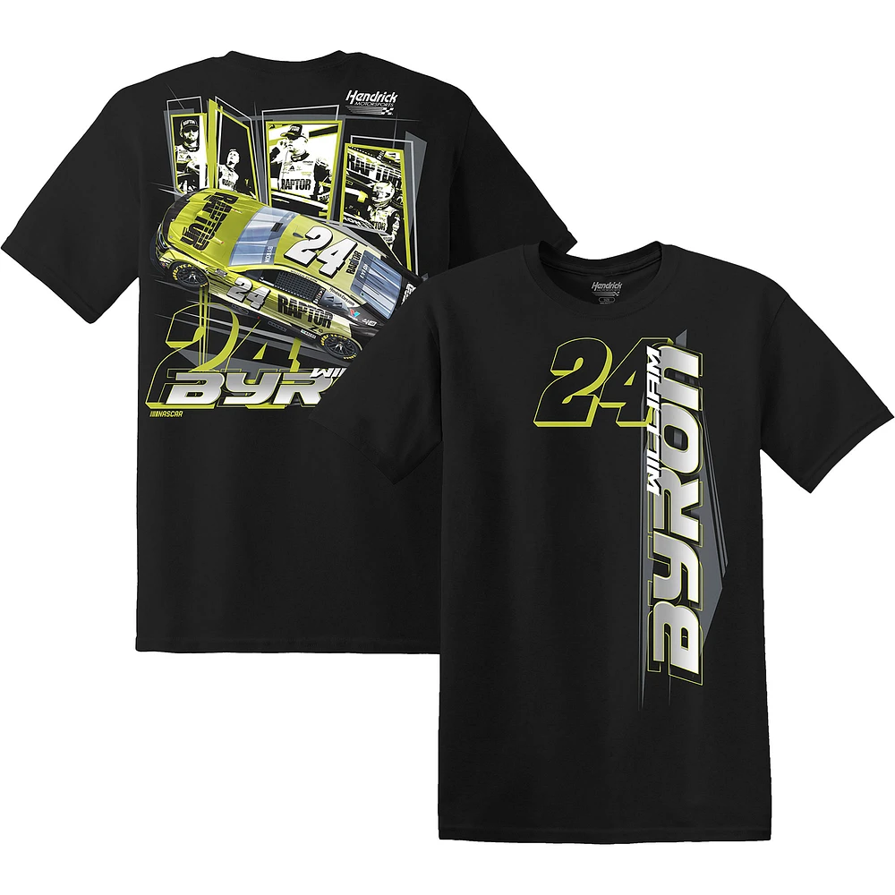 T-shirt noir de voiture William Byron la collection Hendrick Motorsports Team pour hommes