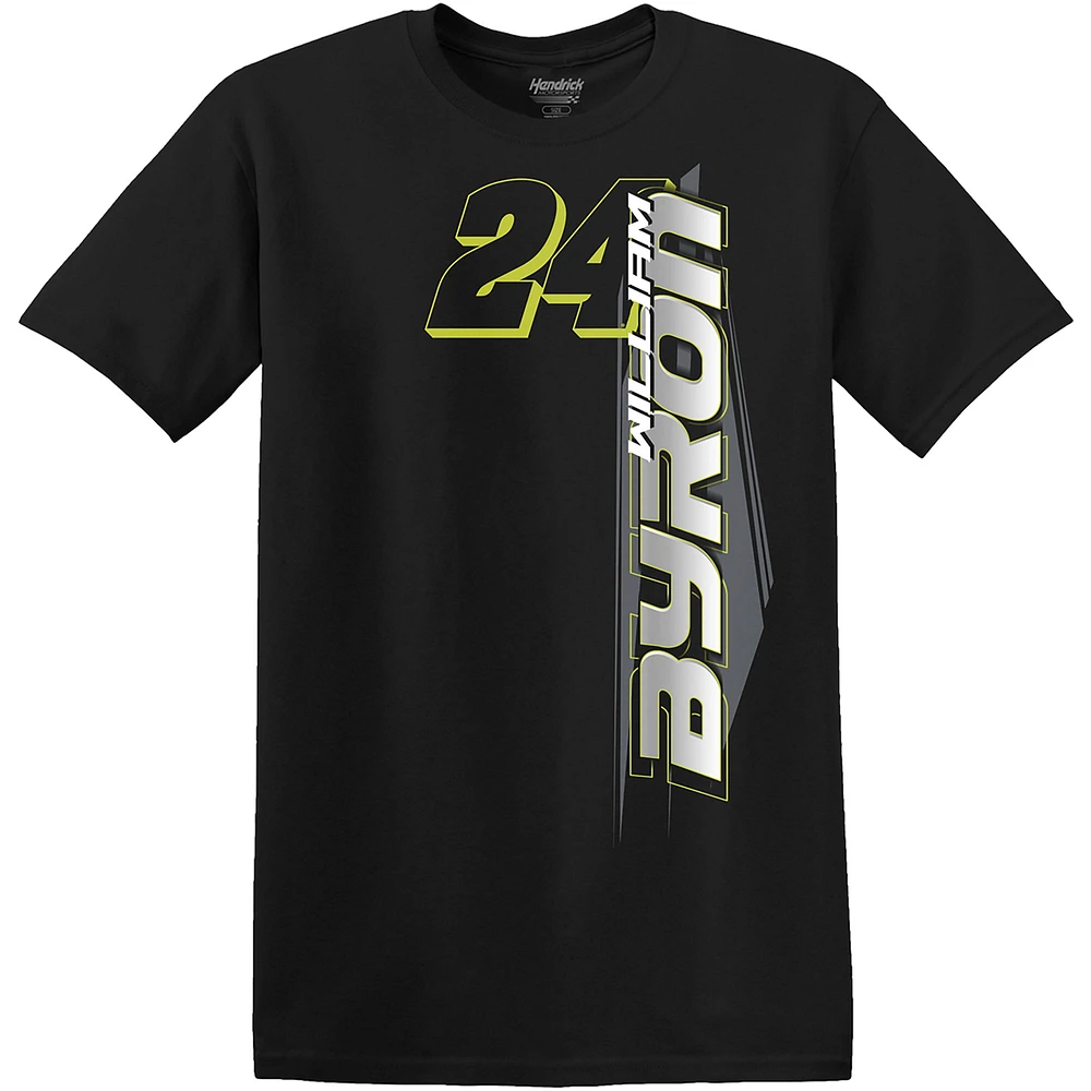 T-shirt noir de voiture William Byron la collection Hendrick Motorsports Team pour hommes