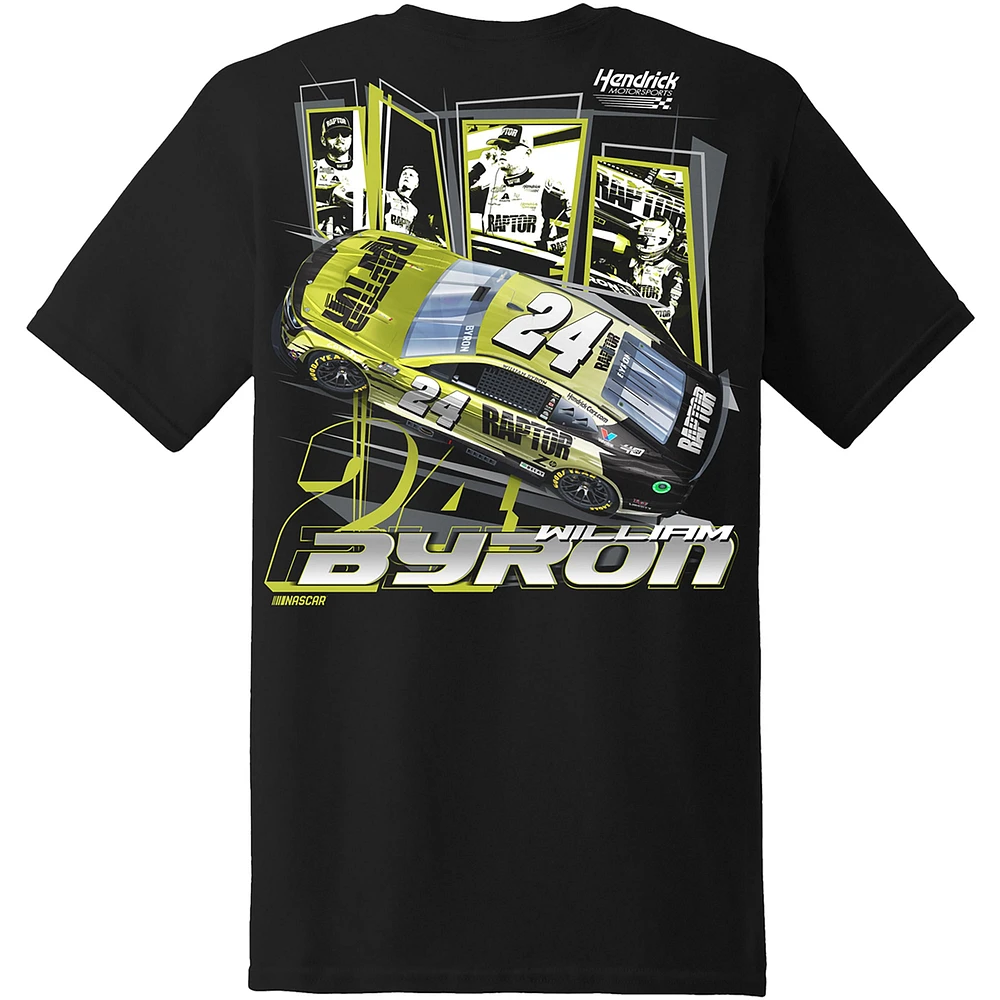 T-shirt noir de voiture William Byron la collection Hendrick Motorsports Team pour hommes