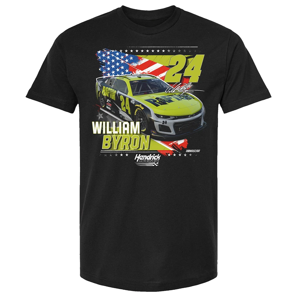 Men's Hendrick Motorsports Team Collection Black William Byron Raptor Patriotic Car T-Shirt