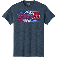 Men's Hendrick Motorsports Team Collection  Heather Navy William Byron Liberty University Car T-Shirt