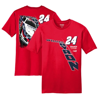 T-shirt rouge William Byron Racing de la collection Hendrick Motorsports Team pour hommes