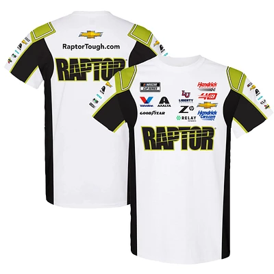 T-shirt uniforme William Byron Raptor blanc/noir de la collection Hendrick Motorsports Team pour hommes