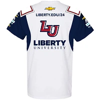 T-shirt d'uniforme de l'université William Byron Liberty, collection Hendrick Motorsports Team, blanc/bleu marine, pour hommes