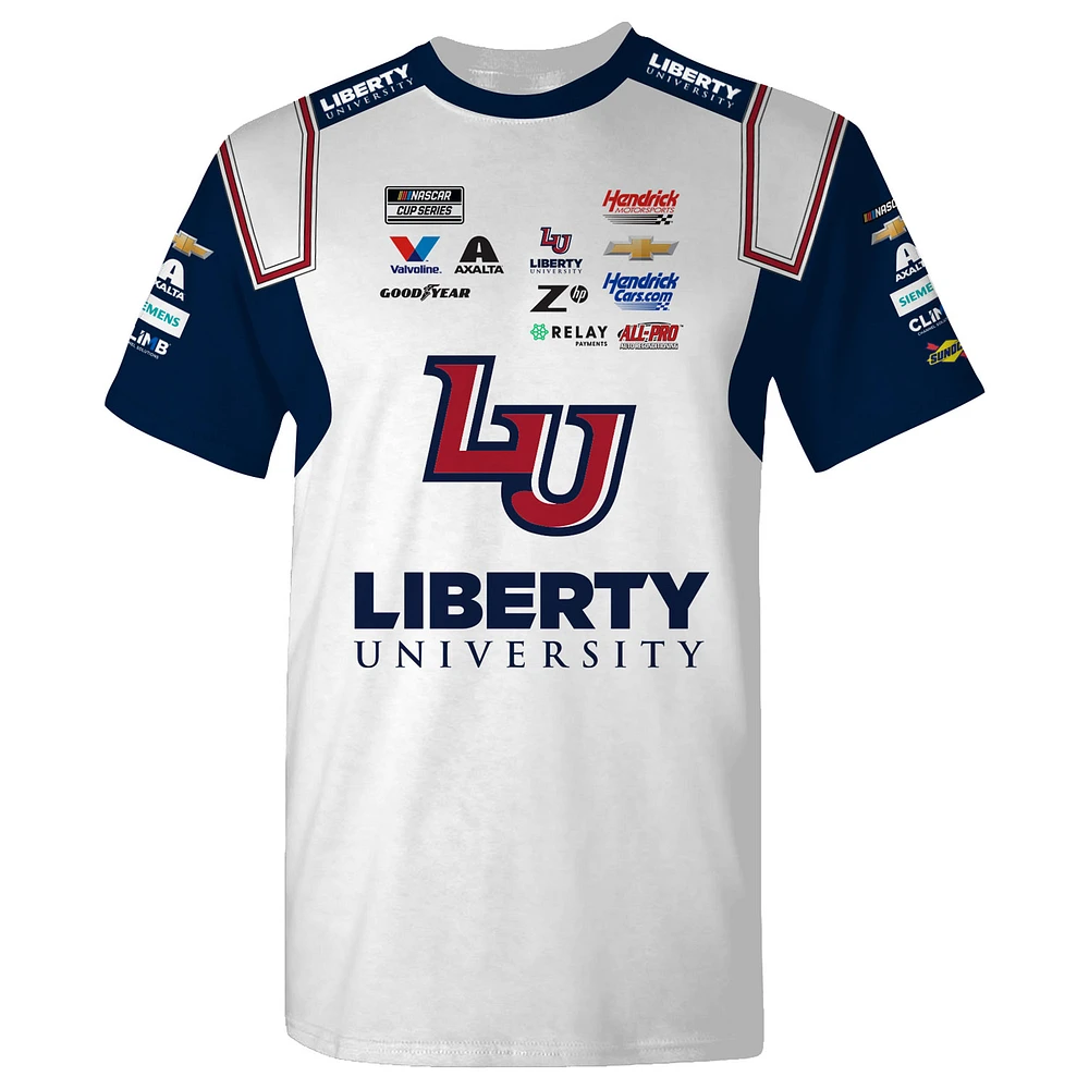 Men's Hendrick Motorsports Team Collection  White William Byron Liberty University Uniform T-Shirt