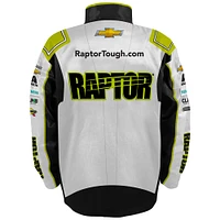 Veste d'uniforme en nylon blanc à bouton-pression pour homme Hendrick Motorsports Team Collection William Byron Raptor