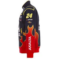 Veste d'uniforme en sergé à boutons-pression William Byron Axalta pour homme, bleu marine/rouge, JH Design