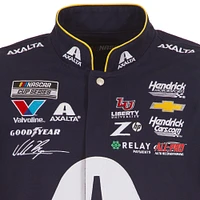 Veste d'uniforme en sergé à boutons-pression William Byron Axalta pour homme, bleu marine/rouge, JH Design