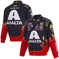 Veste d'uniforme en sergé à boutons-pression William Byron Axalta pour homme, bleu marine/rouge, JH Design