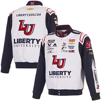 Veste d'uniforme en sergé blanc à boutons-pression pour homme de l'université William Byron Liberty JH Design