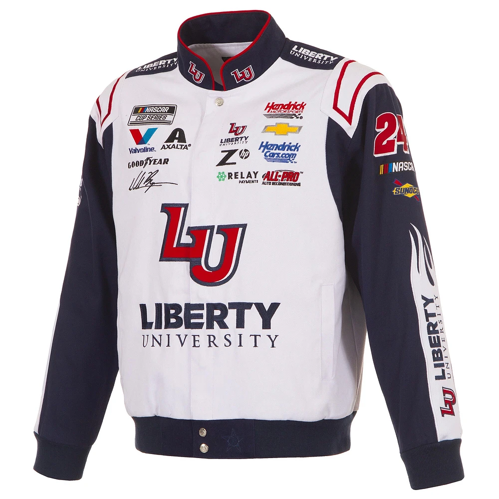 Veste d'uniforme en sergé blanc à boutons-pression pour homme de l'université William Byron Liberty JH Design