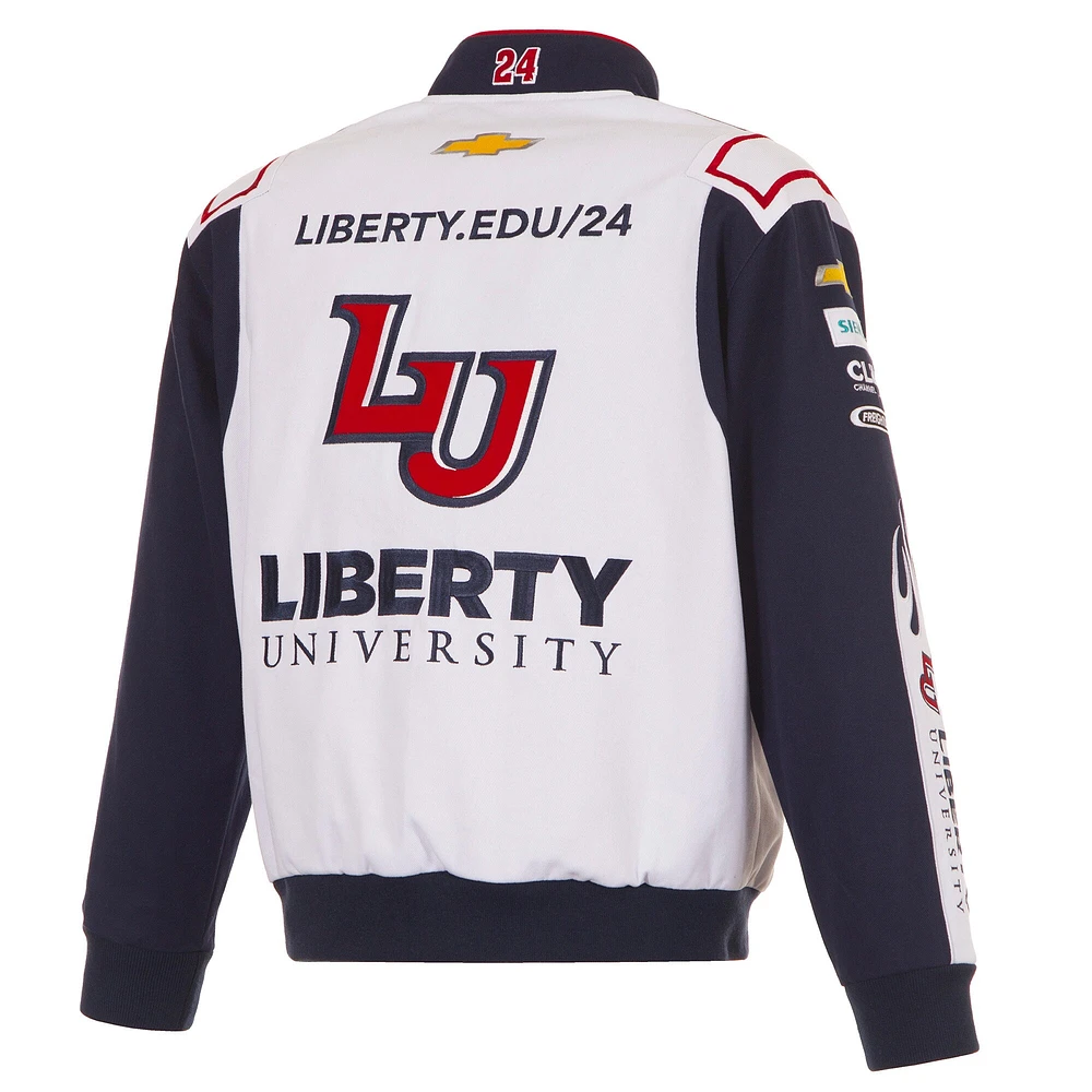 Veste d'uniforme en sergé blanc à boutons-pression pour homme de l'université William Byron Liberty JH Design