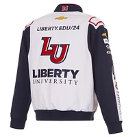Veste d'uniforme en sergé blanc à boutons-pression pour homme de l'université William Byron Liberty JH Design
