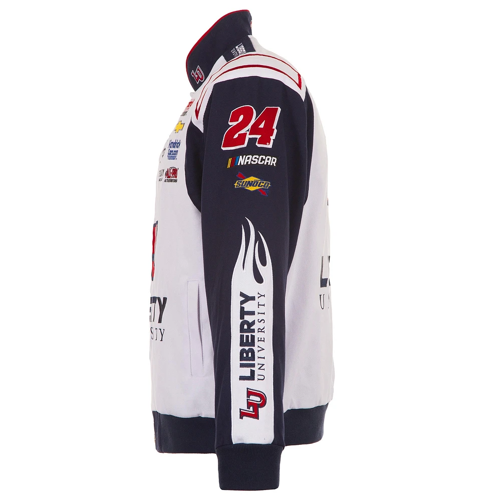 Veste d'uniforme en sergé blanc à boutons-pression pour homme de l'université William Byron Liberty JH Design