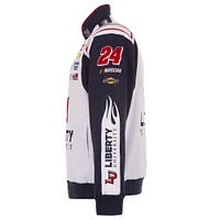 Veste d'uniforme en sergé blanc à boutons-pression pour homme de l'université William Byron Liberty JH Design