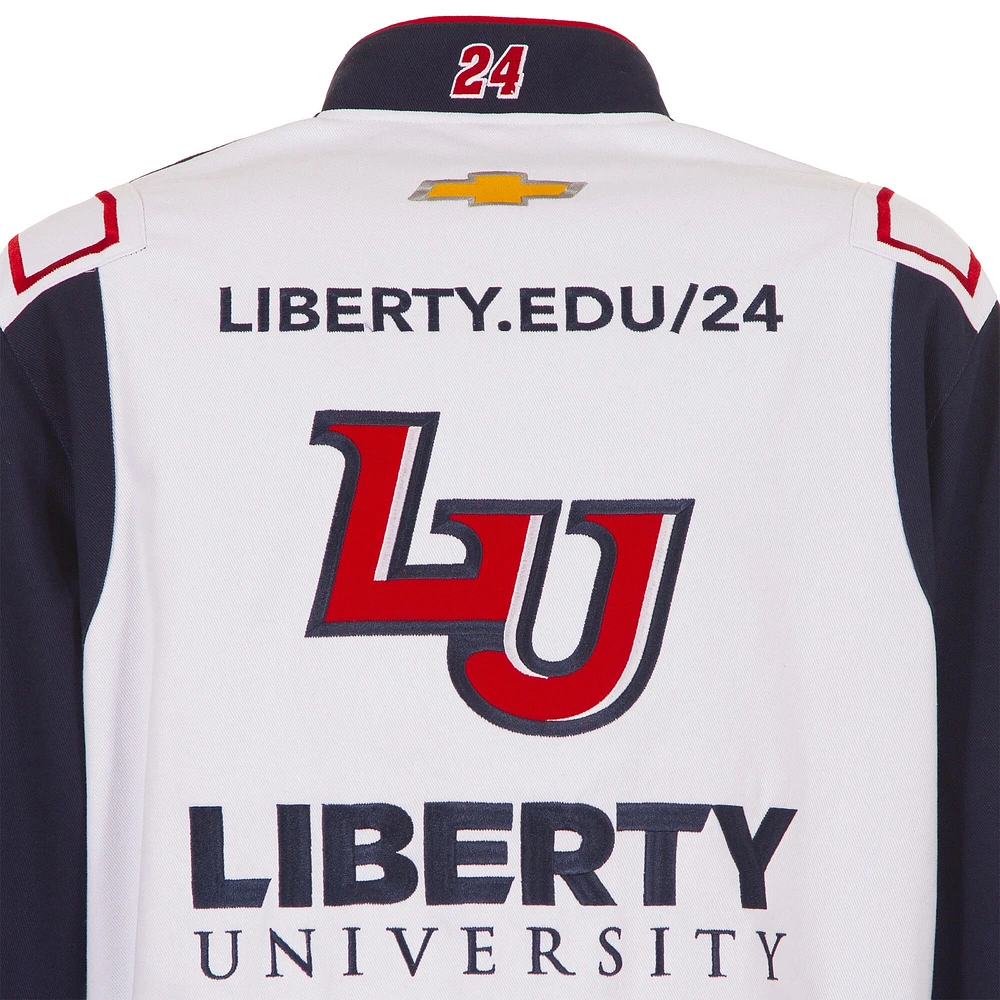 Veste d'uniforme en sergé blanc à boutons-pression pour homme de l'université William Byron Liberty JH Design