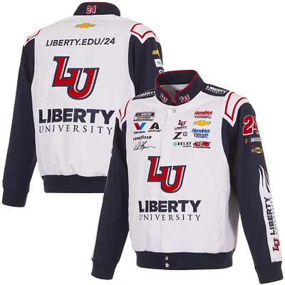 Veste d'uniforme en sergé blanc à boutons-pression pour homme de l'université William Byron Liberty JH Design