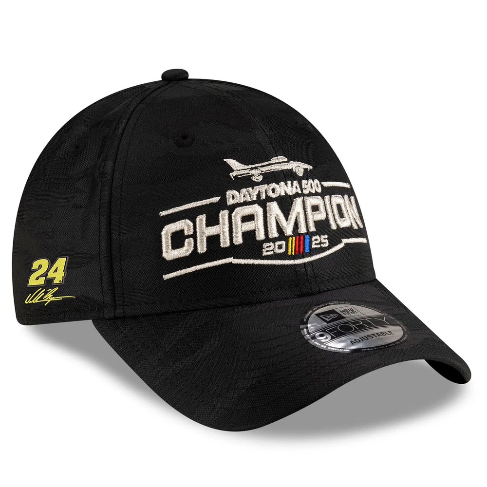 Casquette ajustable 9FORTY William Byron 2025 Daytona 500 pour homme New Era noire