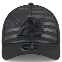 Men's New Era Black William Byron American Flag 9FORTY M-Crown A-Frame Adjustable Hat