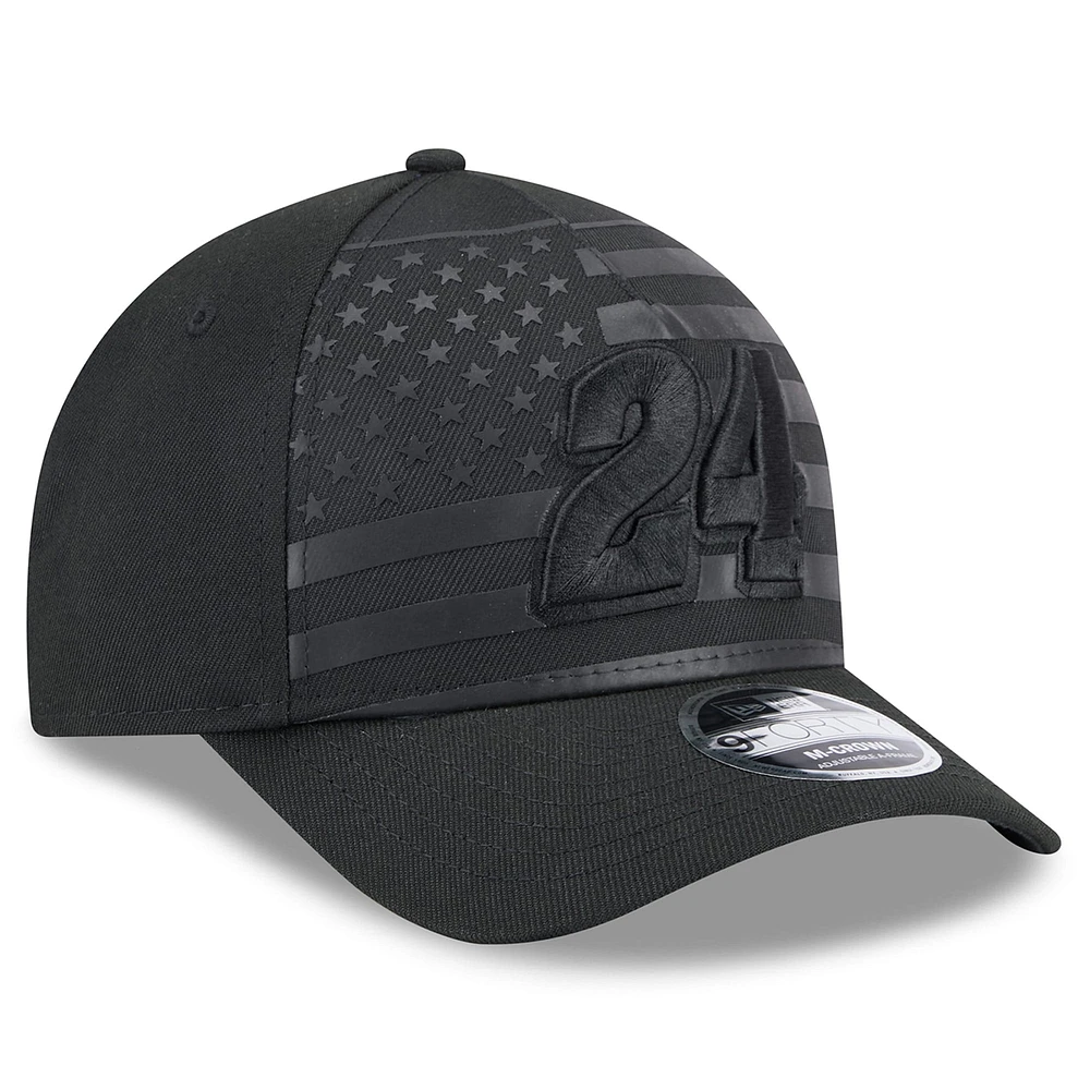 Casquette ajustable William Byron American Flag 9FORTY M-Crown A-Frame noire New Era pour homme