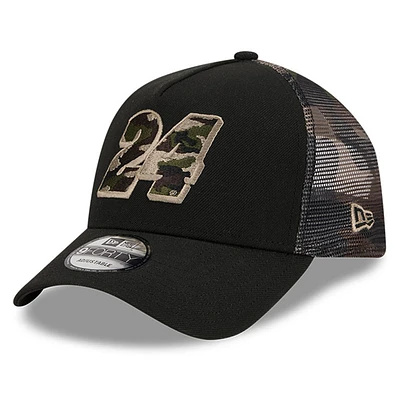 Men's New Era  Black William Byron  Camo 9FORTY A-Frame Trucker Adjustable Hat