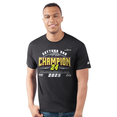 T-shirt Prime Time pour homme Starter Black William Byron Champion Daytona 500 2025