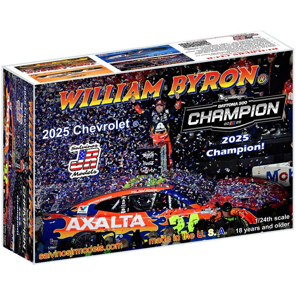 Salvinos JR Models William Byron 2025 Daytona 500 Champion #24 Axalta 1:24 Chevrolet Camaro ZL1 Model Car Kit