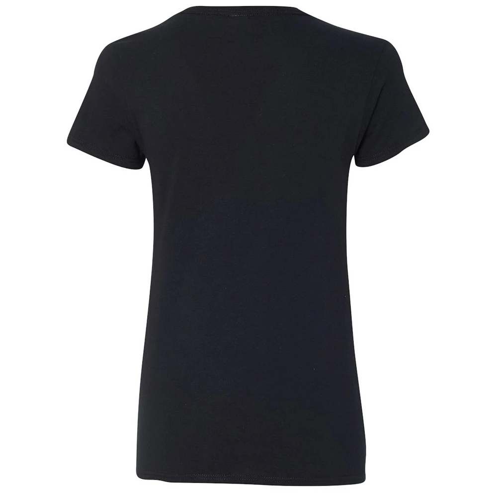 T-shirt à col en V exclusif pour femme avec drapeau damier et logo noir TBD 2025 Daytona 500